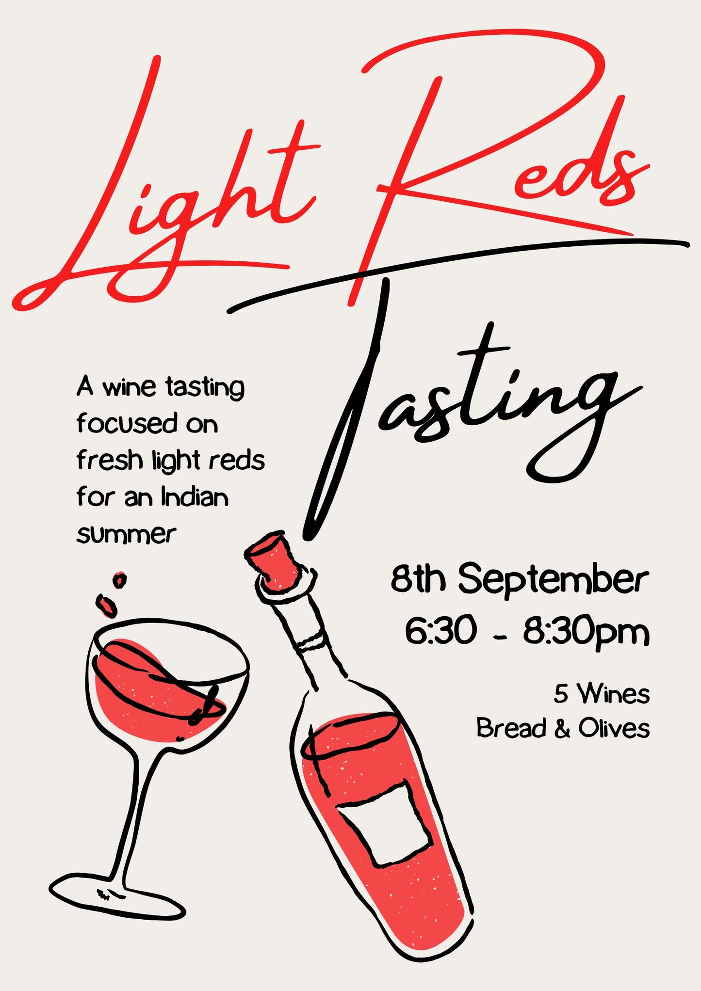 Light Reds Wine Tasting